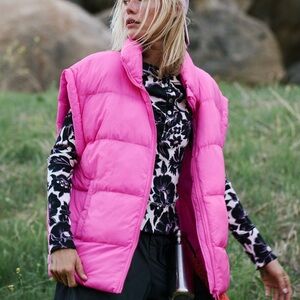Free People In a Bubble Puffer Vest Pink